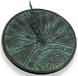 Count Sunny Hours Aluminum Sundial