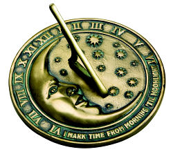 Moon and Star Cast Bronze Sundial