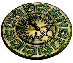 Zodiac Cast Bronze Sundial