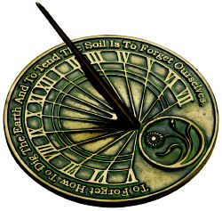 Gardener's Reflection Cast Bronze Sundial 