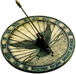 Peace Dove Cast Bronze Sundial