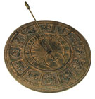 Zodiac Cast Resin Sundial