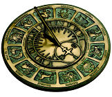 Zodiac Cast Bronze Sundial